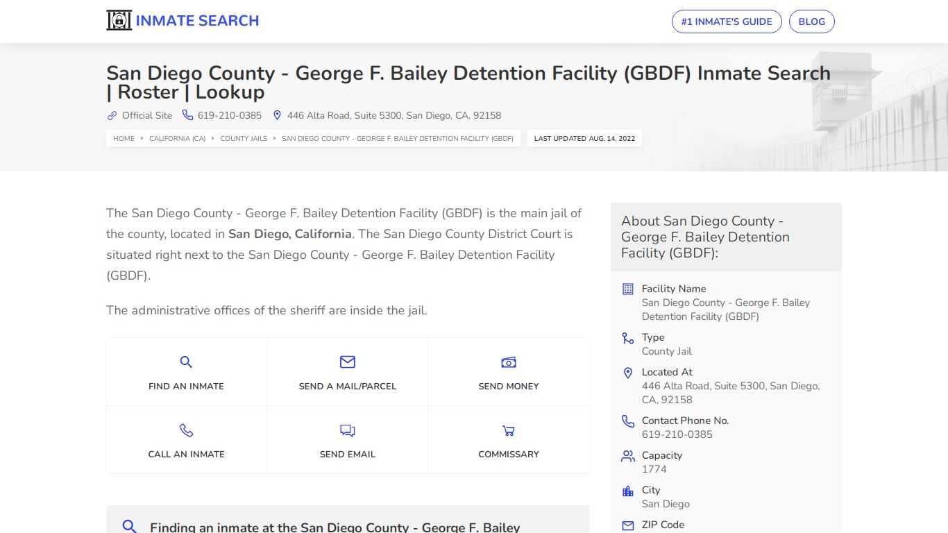 San Diego County - George F. Bailey Detention Facility ...